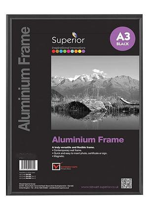 Алюминиевая рамка для фото stewart superior a3, с акриловым стеклом, черная (акция есть повреждения)