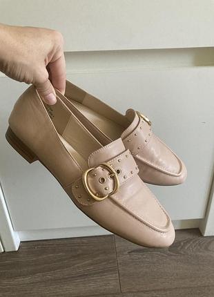 38 рр 24.5 см устілка бежеві лофени еко шкіра