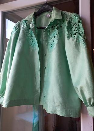 Блуза мятная из натурального тайского шёлка