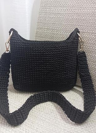 Сумка вязаная через плечо, ручная работа.