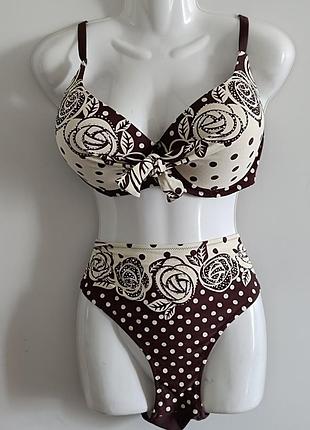 Раздельный купальник батАЛ power flower