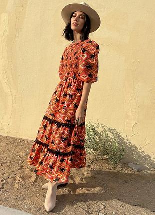 Натуральна вінтажна сукня бохо максі "родео", оригінал 🔥🔥🔥