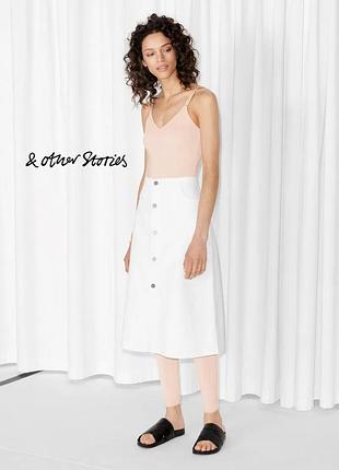 Стильна біла довга спідниця міді & other stories