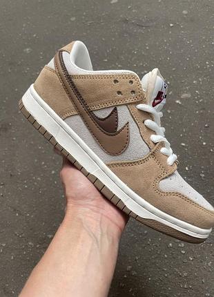Жіночі кросівки  nike sb dunk low beige brown grey