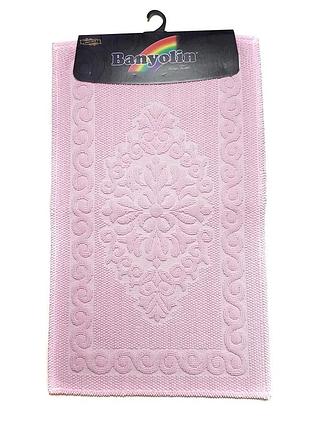 Набор ковриков 100%хлопок розовый 60х100 см + 50х60 см в ванную комнату banyolin pink классика sctn03