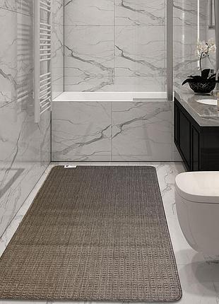 Ковер 50х80см безворсовый на резиновой основе, для кухни, ванной, корридора flex однотон какао 19706/m91