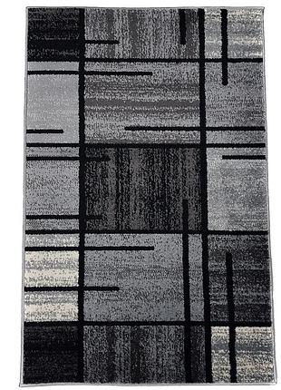 Ширина 200 см килимова доріжка із коротким ворсом сіра espresso l.gray / d.gray 02239a