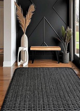 Ковер 200х300 см безворсовый серый антрацит на резиновой основе универсальный, для кухни, ванной flex 19706/80
