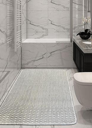 Коврик 60х110см безворсовый светло-серый на резиновой основе универсальный, для кухни, ванной flex 19706/08