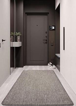 Ковер 120х180 см безворсовий бежевий на гумовій основі, універсальний, для кухні, ванної  flex однотон 19706/111