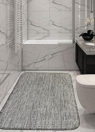 Коврик 60х110см безворсовый серый на резиновой основе универсальный, для кухни, ванной flex однотон 19706/811