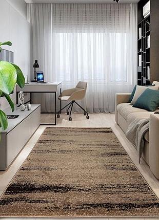 Ковер 1.2 х1.8 м бежево-коричневый  espresso beige / d.brown 02576a