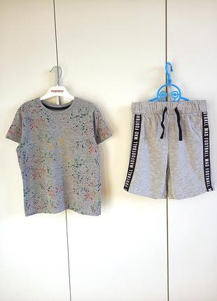 Фірмовий набір літній костюм для хлопчика 5-6 років футбольні трикотажні шорти і футболка бавовняні