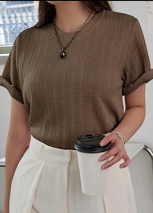 Женская футболка 52-56 жатая ткань