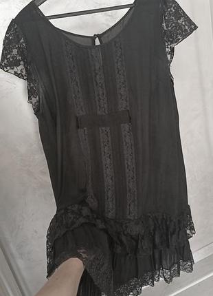 48-54 платье черное с кружевелм кружевом до колена прямая праздничная брендовая повседневная