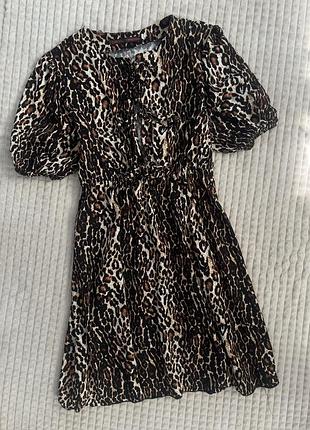 Леопардова сукня з завʼязками
