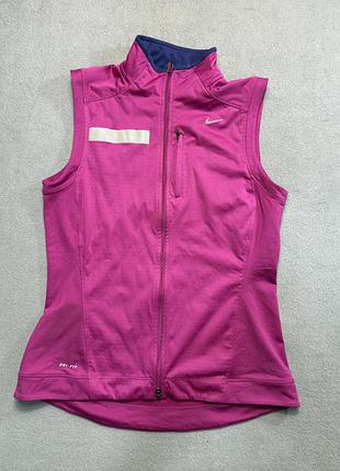 Жіноча рожева трекінгова жилетка nike dry-fit розмір m