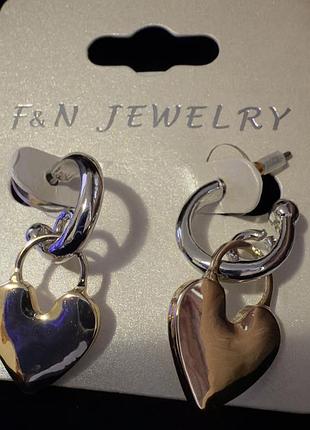 Сережки з сердечками підвіски