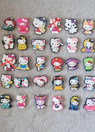 Джибитсы hello kitty, джибитсы хелоу киты, украшения для кроксов шармы,джибитсы хелоу котти кити,аниме