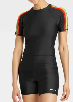 Pride humankind - купальник черного цвета с радуговой полоской, новый