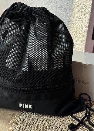 Черный рюкзак victoria’s secret pink оригинал, рюкзачек виктория
