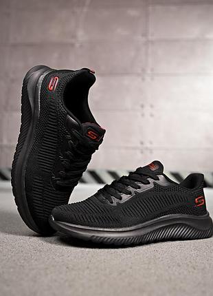 Мужские кроссовки sketch black/red пп7502(k6 4 - 00)