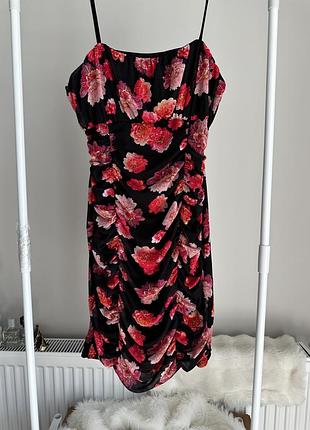 Плаття сітка сукня квітковий принт