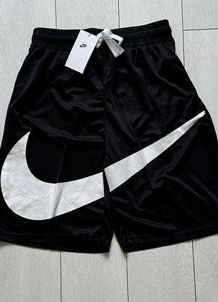 Шорти nike big swoosh logo dri-fit у чорному кольорі(m, l, xl).