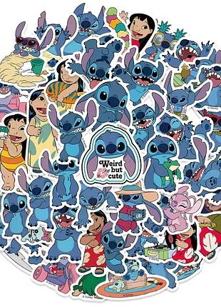 51 наклейка с героями лило и стёж lilo &amp; stitch