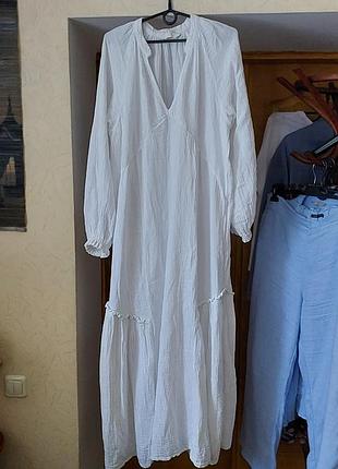 Брендовое,очень длинное,коттоновое платье от h&m