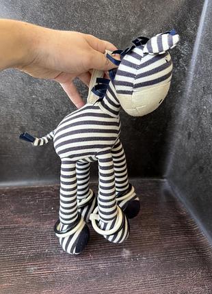 Мяка дитяча іграшка погремушка зебра jelly kitten 33 см