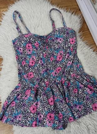 Женский купальник с цветочным принтом