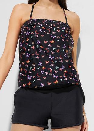 Шикарный слитный купальник с шортами в цветочный принт bonprix 🌼🌴🌼