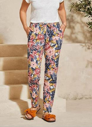 Брюки льняные женские esmara, размер 36, цветочный