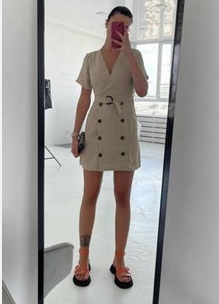 Базовое лёгкое платье двубортное сарафанчик