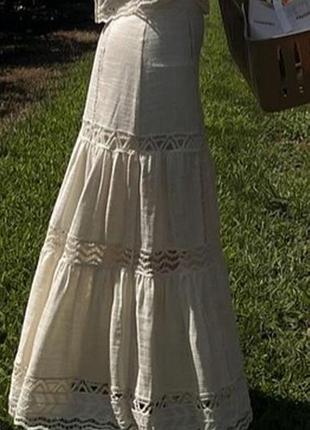 Натуральная юбка с качественным кружевом 48-50.
