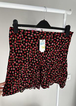 Натуральна юбка primark спідниця квітковий принт