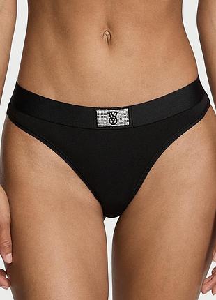 Бавовняні стрінги зі стразами victoria’s secret