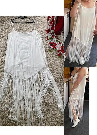 Актуалтна довга пляжна туніка з бахромою ,nasty gal,p.40-48