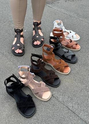 Босоножки женские натуральная кожа и замша