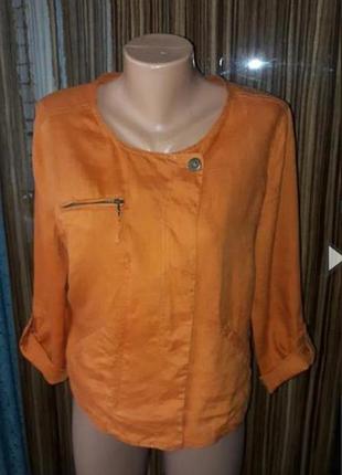 Льняной пиджак жакет легкая куртка без подкладки лён