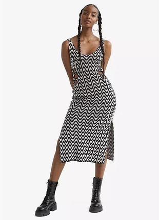 H&m вʼязана сукня зіг заг м -розмір пляжне плаття пляжна сукня вʼязане 5