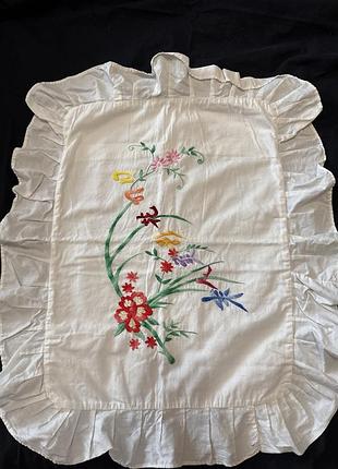 Наволочка хлопок вышивка гладью винтаж япония