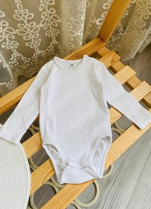 Боді на довгий рукав в рубчик