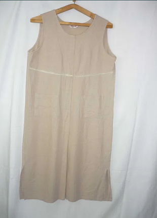 Donna io льняное платье сарафан миди с карманами