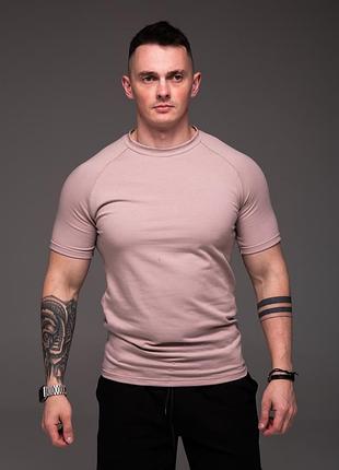 Чоловіча футболка бежева рукав реглан