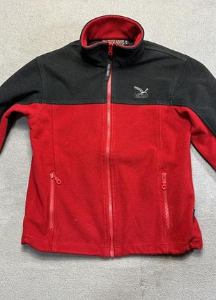 Salewa детская красная флисовая куртка размер м 7/8 лет