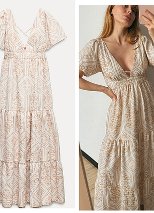 Платье с вышивкой zara
