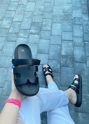 Чорні шьопки базові шльопанці на літо шлепанці базові тапки капці чорні
