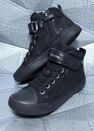 Кроссовки девочке 31,5 размер (20 см стелька) geox черные детские высокие кеды